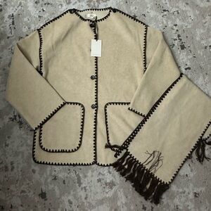 Elan Puna Blanket Jacket Size Small NWT - Tan/Brown